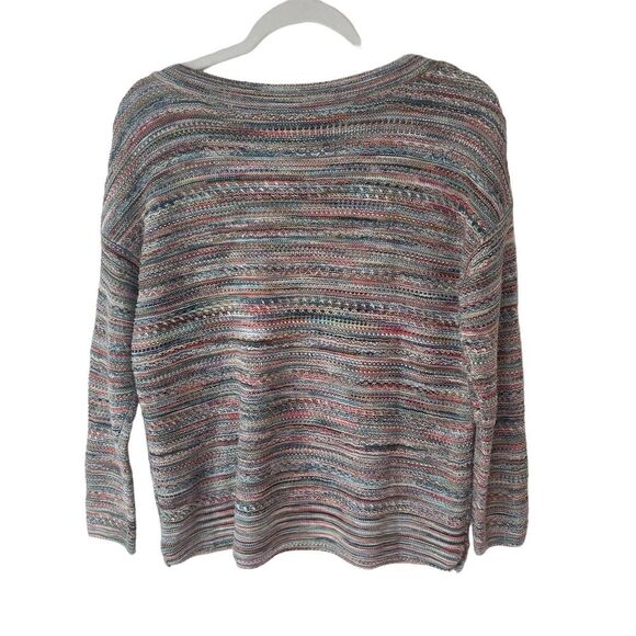 J. Jill Variegated Cotton Wide Neck Sweater sz. XS Petite #WW - Picture 2 of 9